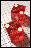 Dice : Dice - Casino Dice - Horseshoe Red Clear with Gold Logo No 3 - SK Collection buy Nov 2010